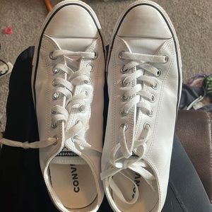Womens 11 Mens 10 white Leather Converse